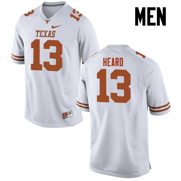Men #13 Jerrod Heard Texas Longhorns College Football Jerseys-White - Click Image to Close